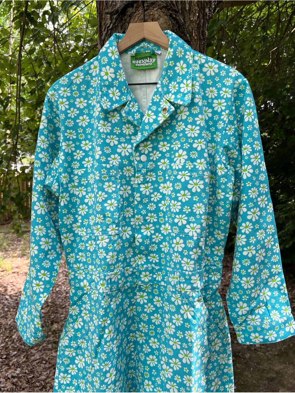 Big Bud Press Blue Lazy Daisy Everyday Jumpsuit Size L - Picture 5 of 7